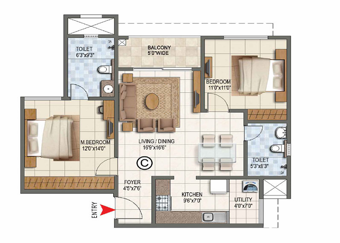 Featured Image of Godrej Madison Avenue 4 BHK Apartment Floor Plan